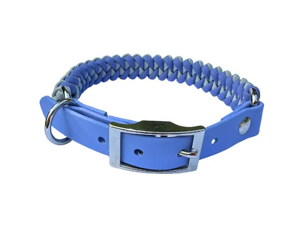 Fishtail Hand Braided Dog Collar in Lavender & Smoke Pawsh Pup Co.