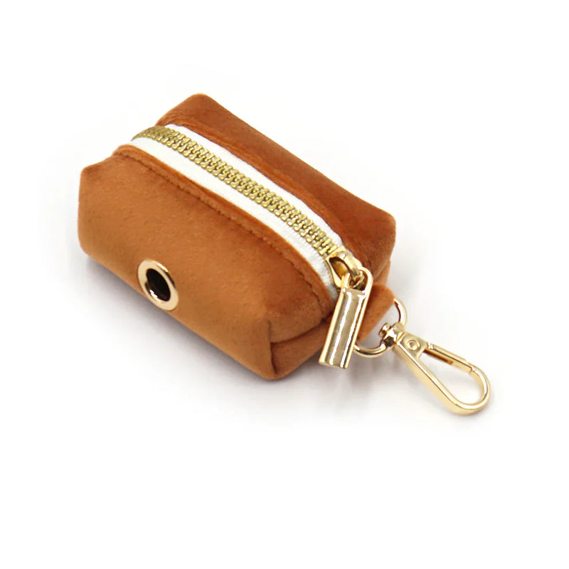 Signature Velvet Poop Bag Dispenser - Caramel