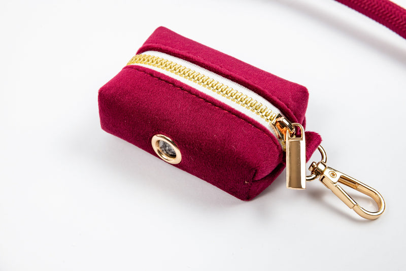 Signature Velvet Poop Bag Dispenser - Wine