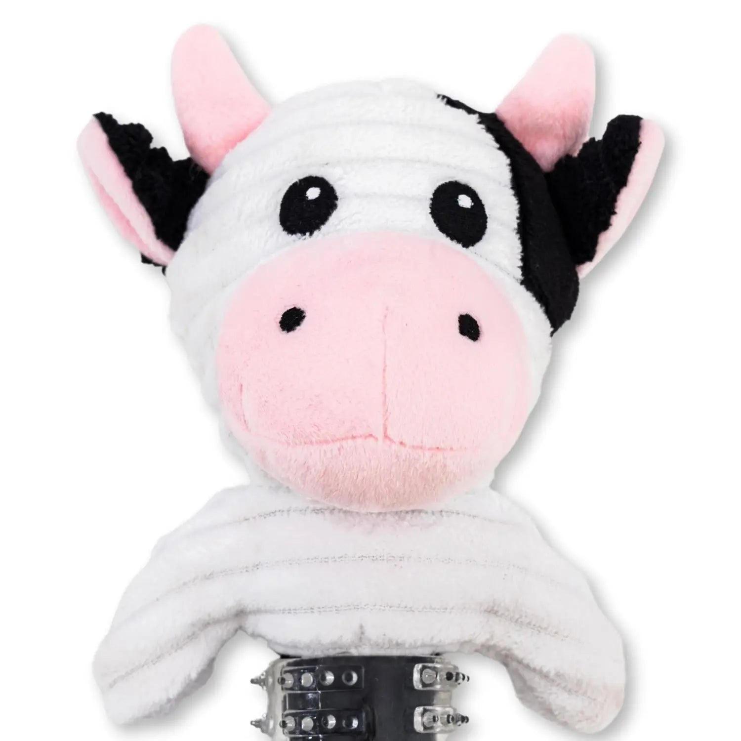 Country Living Thermoplastic Rubber Black & White Cow Plush Dog Toy – with Squeaker & Crinkle Paper American Pet Supplies