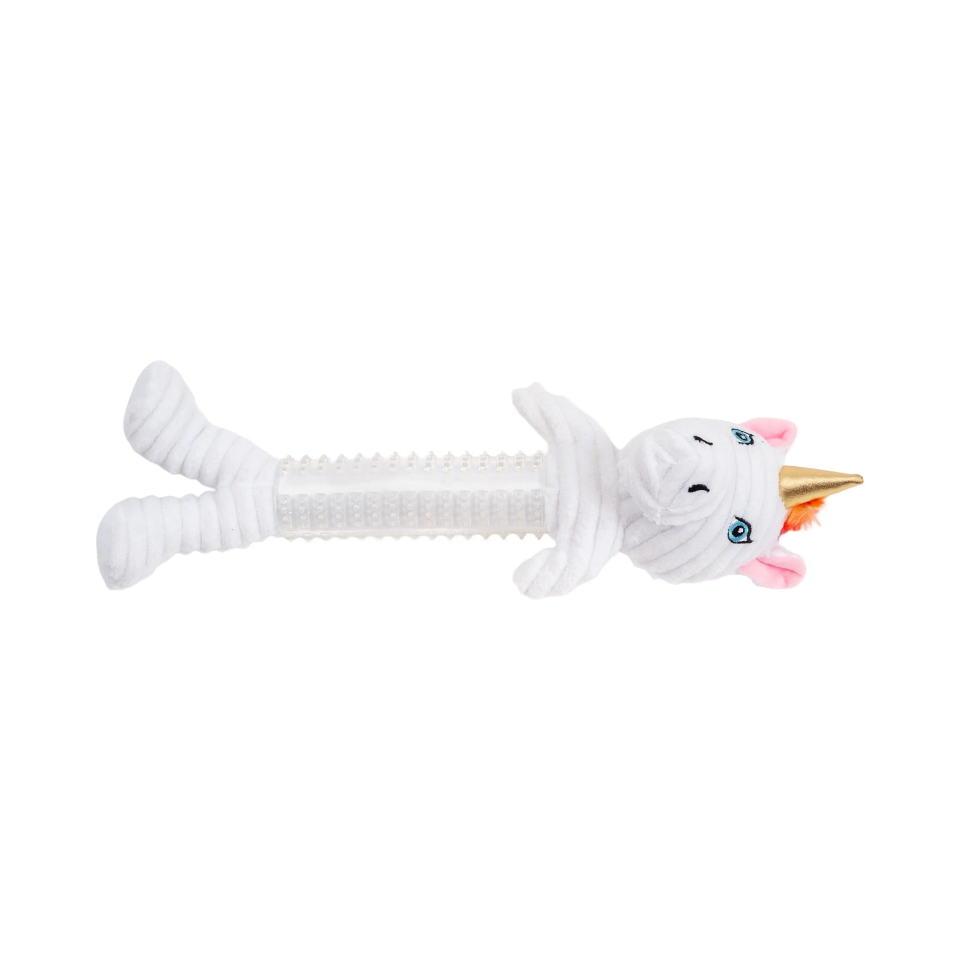 Country Living Thermoplastic Rubber Skinny Unicorn Corduroy Plush Dog Toy – with Squeaker & Crinkle Paper American Pet Supplies