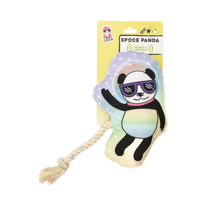 Space Panda Plush Dog Toy – with Squeaker & Crinkle Paper for Fun Play American Pet Supplies