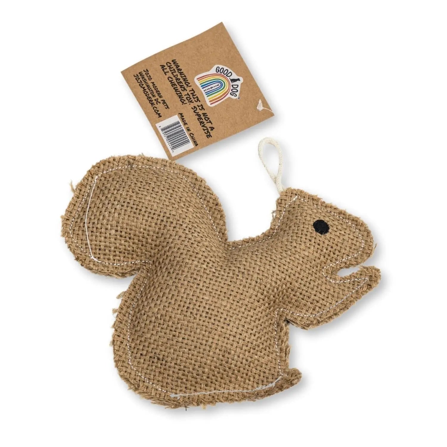 Rustic Jute Squirrel Dog Chew Toy – Non-Toxic & Safe, Soft & Gentle American Pet Supplies