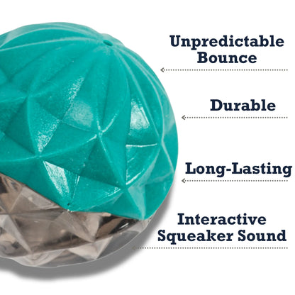 Country Living Geometric Textured Ball Dog Chew Toy, Interactive Rubber Toy for Mental Stimulation – Small American Pet Supplies