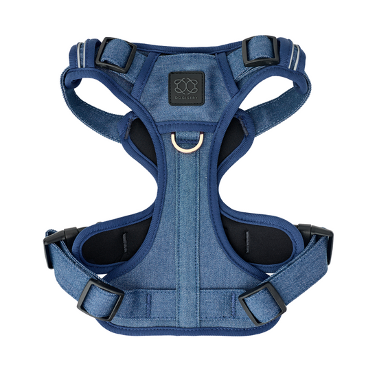 The NoMad Adjustable Luxe Harness - Denim Dogistry™