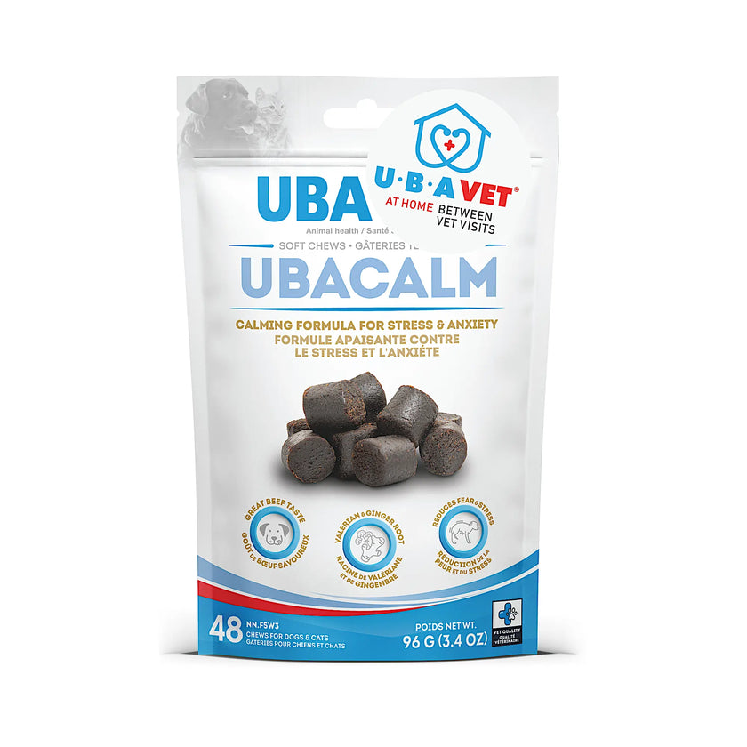 UBAVET UBACALM Calming Soft Chews for Dogs & Cats – Natural Stress & Anxiety Relief