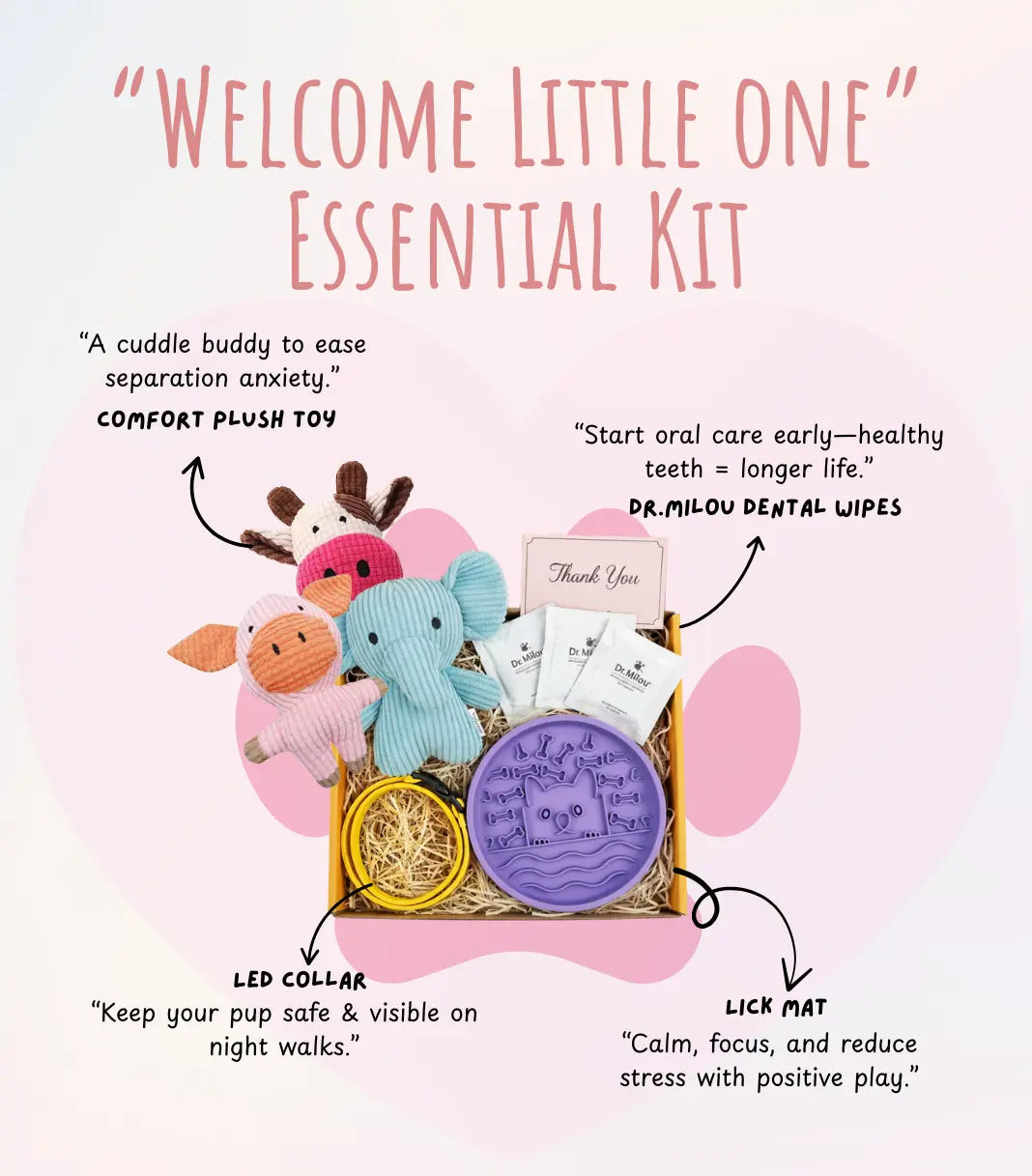 🐶 Milou & Lumi “Welcome Little One” Essential Kit Dr. Milou