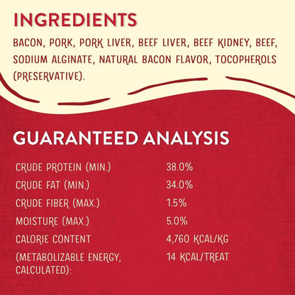 Freeze-Dried Raw Wild Weenies Dog Treats - High-Protein Training Treats for Dogs & Puppies - All-Natural Bacon Recipe with 95% Meat & Organs - USA Made - 11 Oz Bag