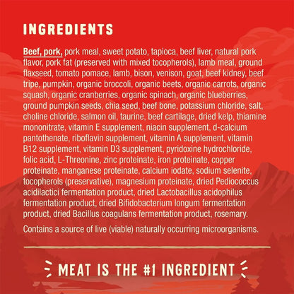 Wild Red Dry Dog Food Raw Coated High Protein Grain & Legume Free Red Meat Recipe, 1 Lb. Bag