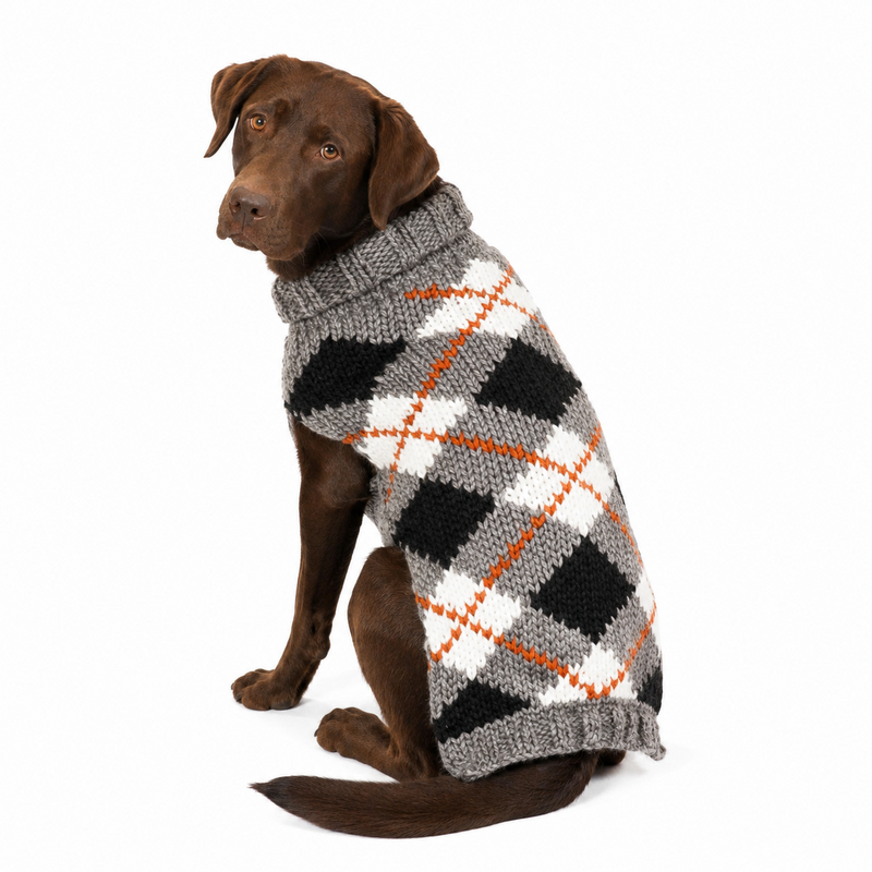 Alpaca Argyle Dog Sweater