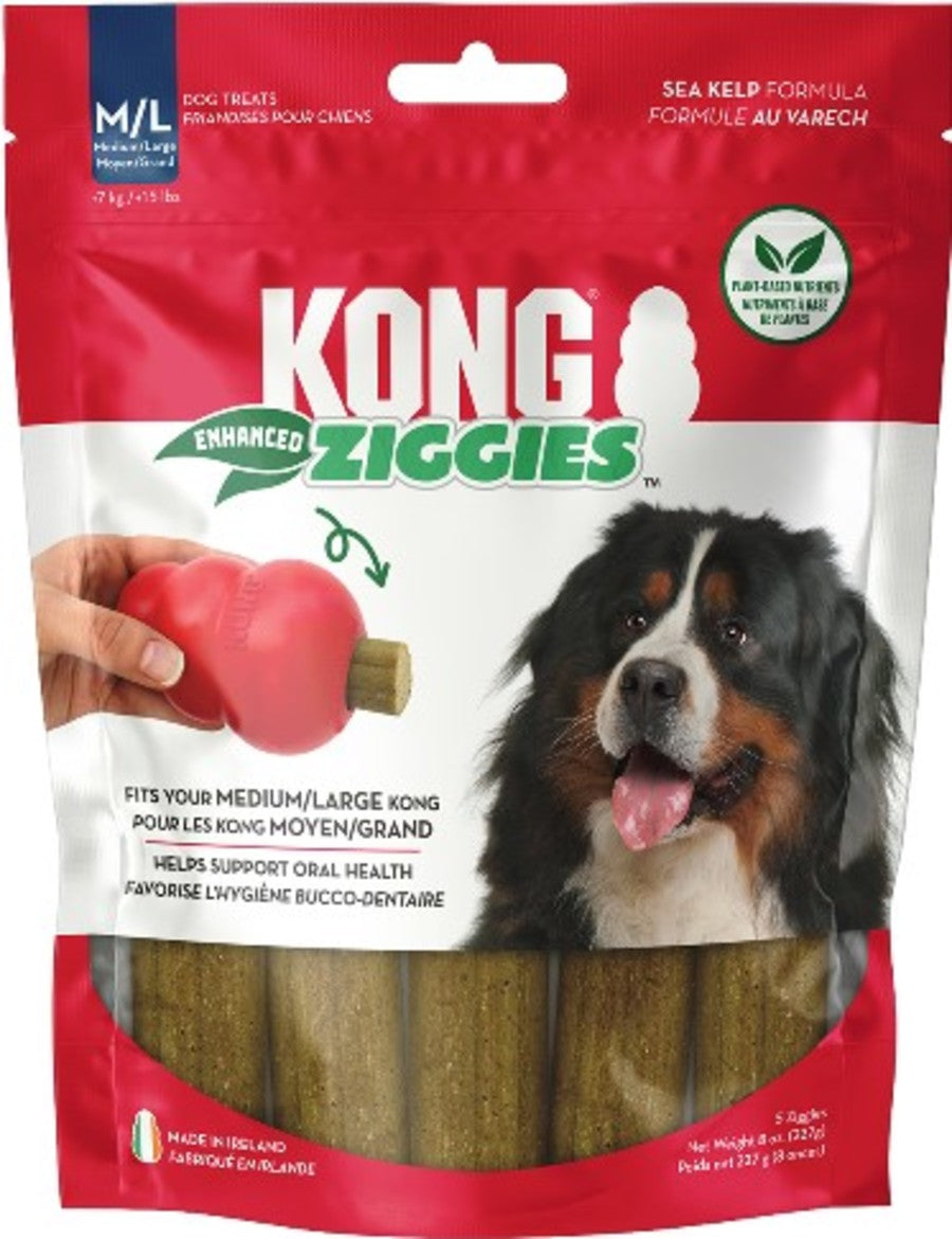 KONG Ziggies« Enhanced Plant-Based Dog Treats Medium/Large 8oz
