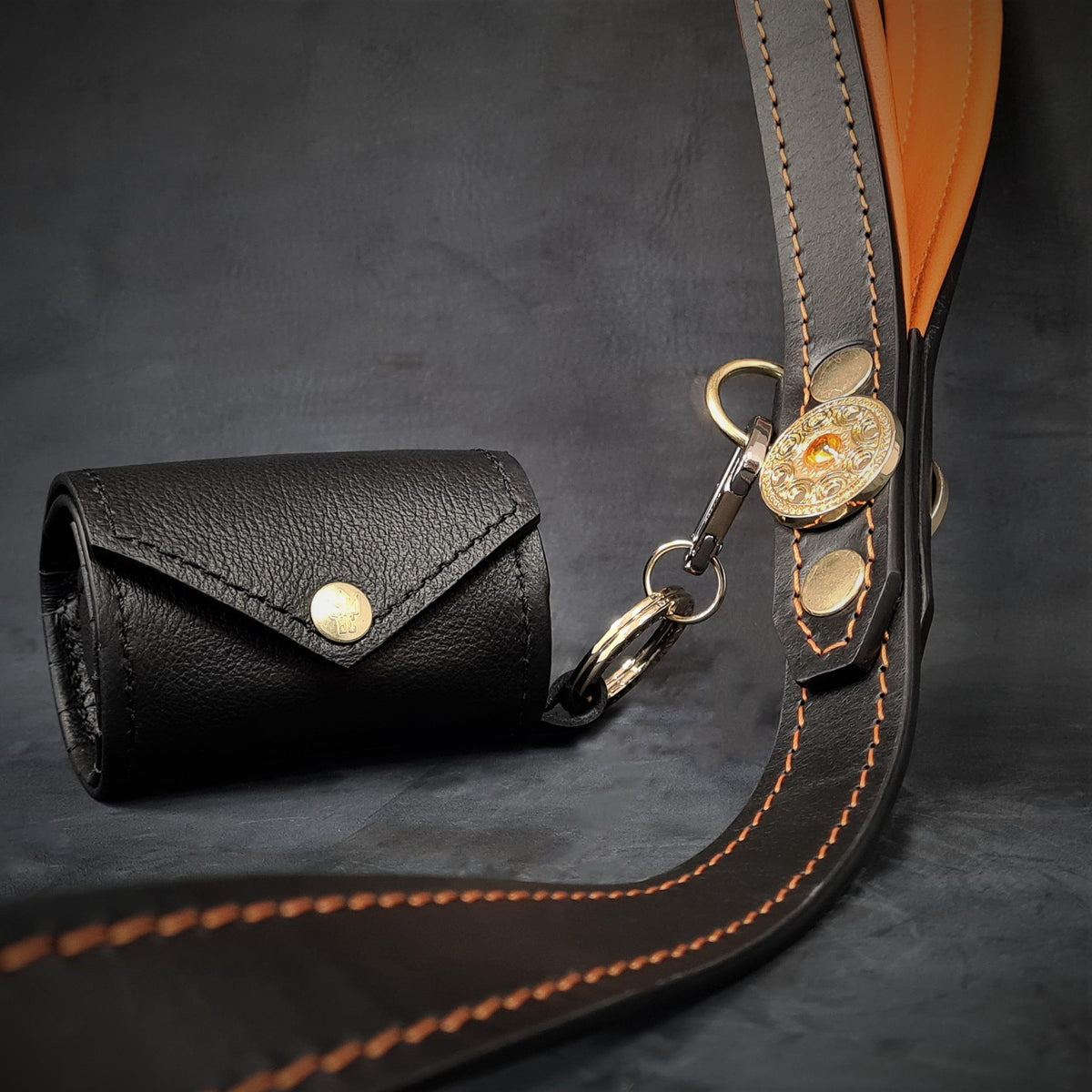 Bestia Leather Poop Bag Holder
