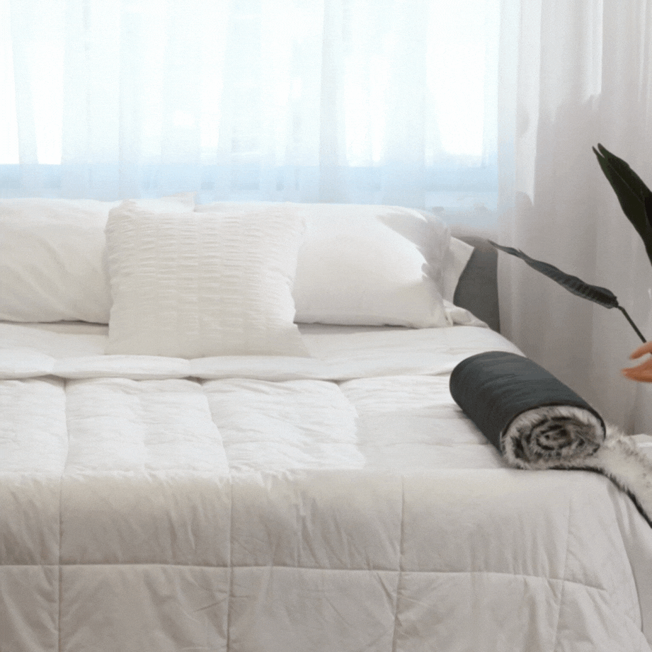 PupProtector™ Waterproof Bed Runner - White with Brown Accents Paw.com