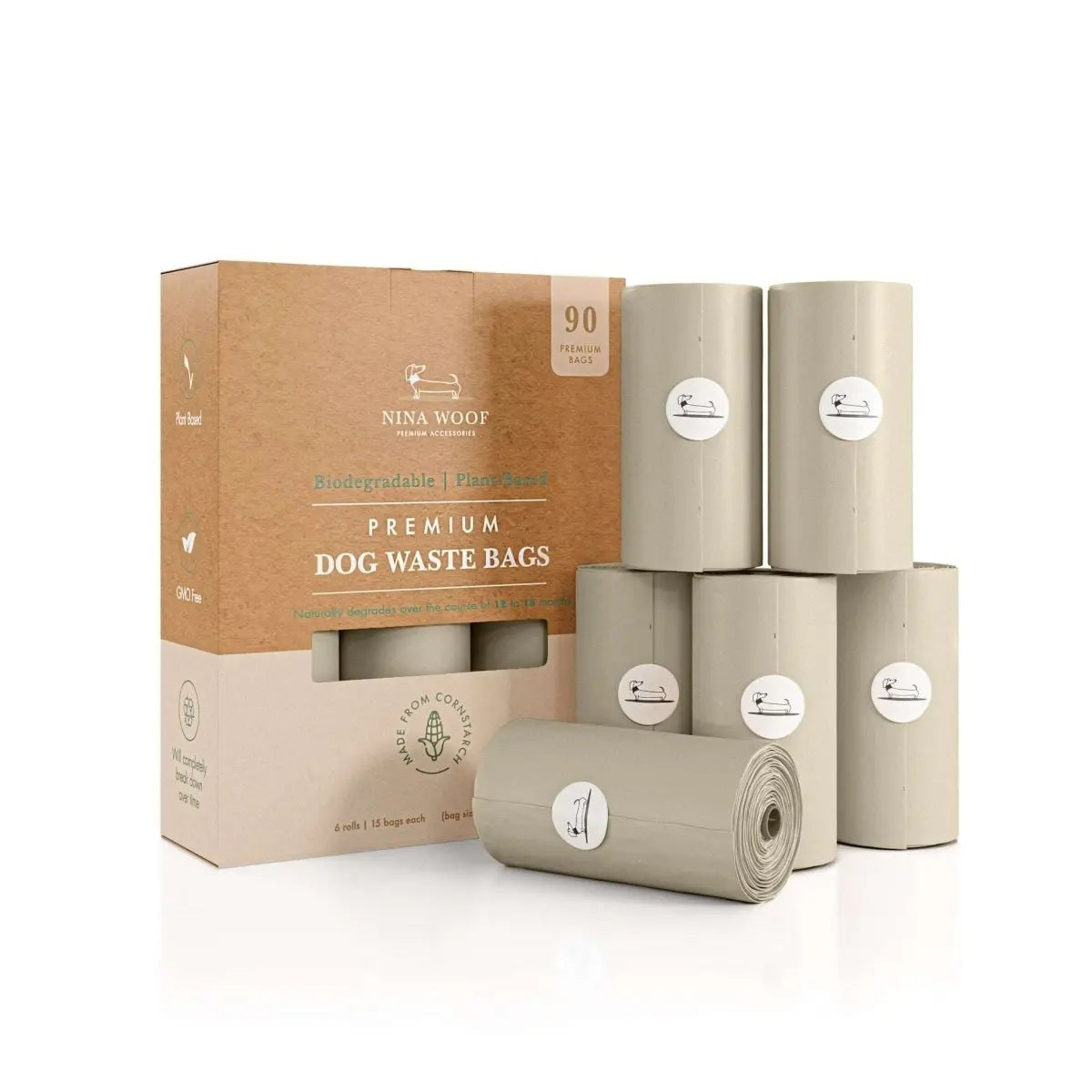 Waste Bags - Biodegradable and Compostable Nina Woof