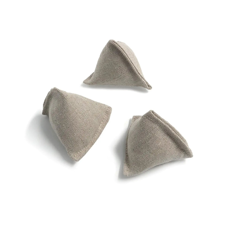 Boba & Vespa Catnip Pyramid Toy in Cotton and Hemp with Buckwheat for Crinkles
