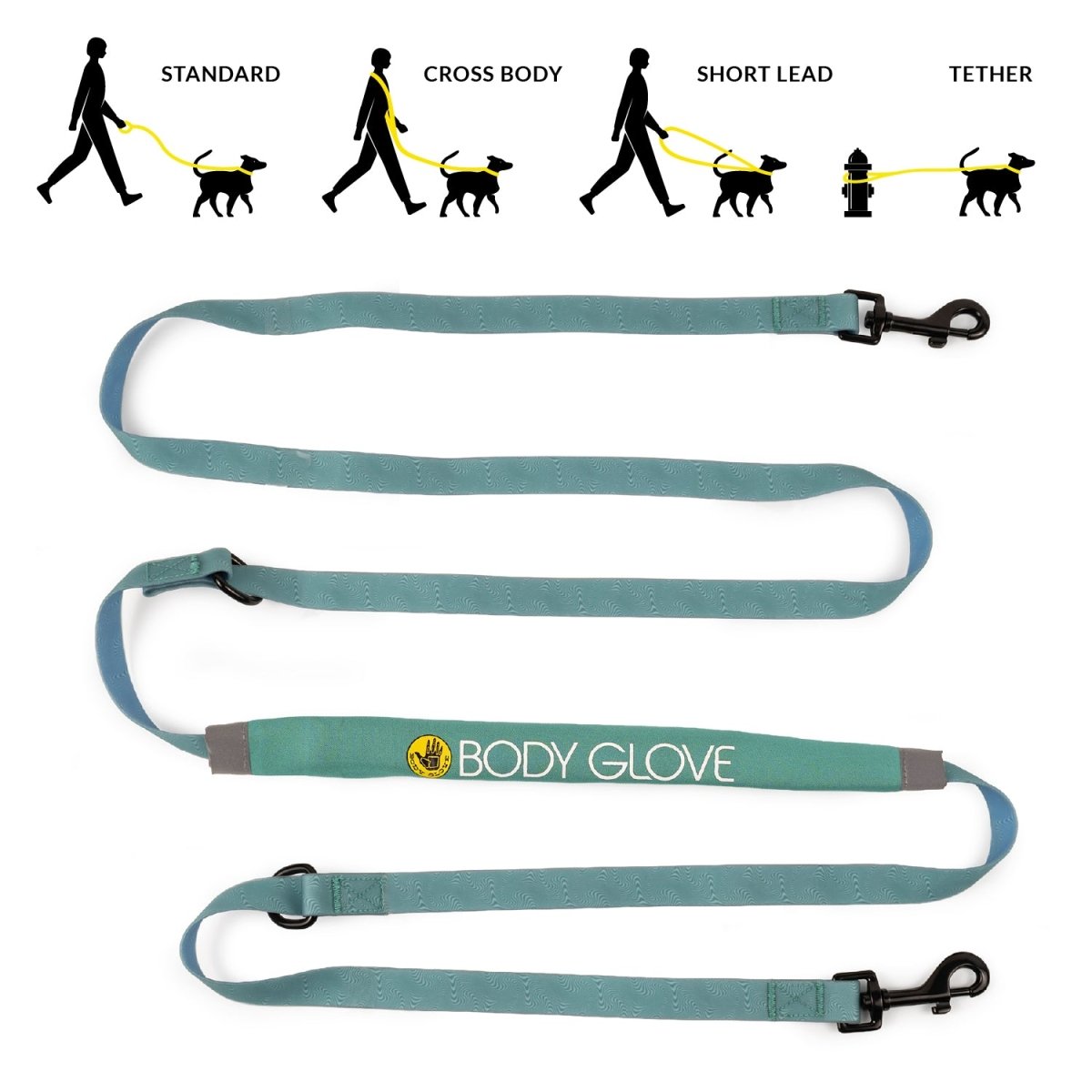 Padded neoprene comfort sleeve on the Body Glove Beach Walk Dog Leash
