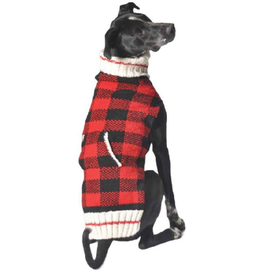 Hand Knit Wool Buffalo Plaid Hat
