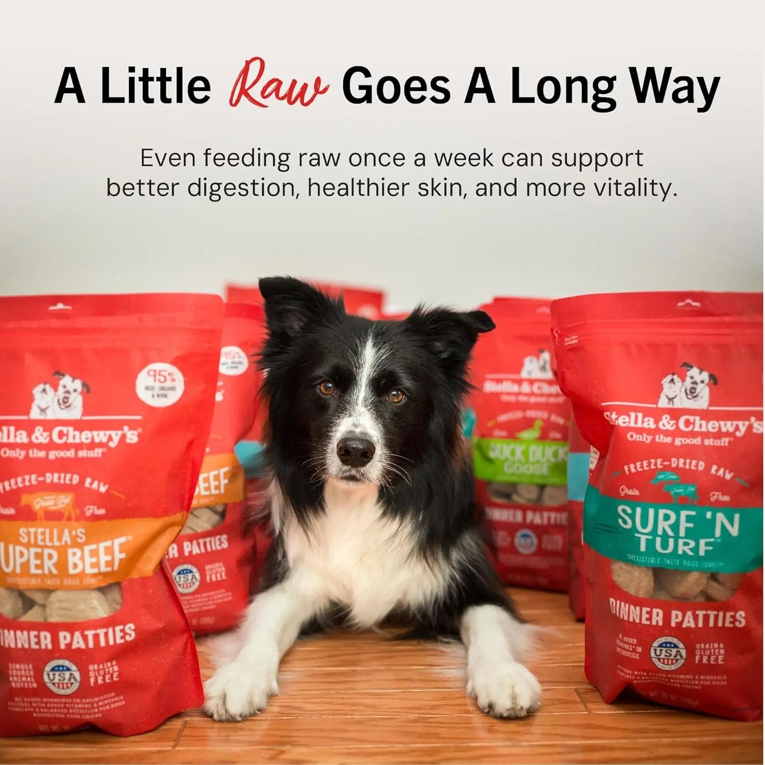 Freeze-Dried Raw Dinner Patties - Beef Recipe - High Protein Grain-Free Puppy & Dog Food - Perfect for Picky Eaters - 14 Oz