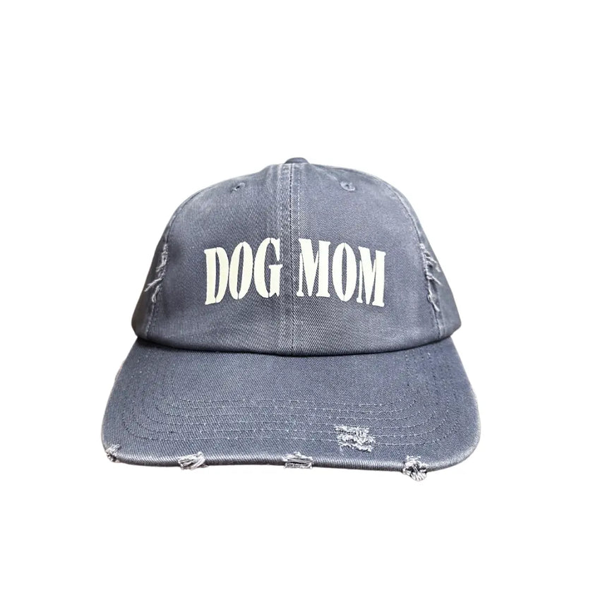 Dog Mom Distressed Cap - Scotland Blue