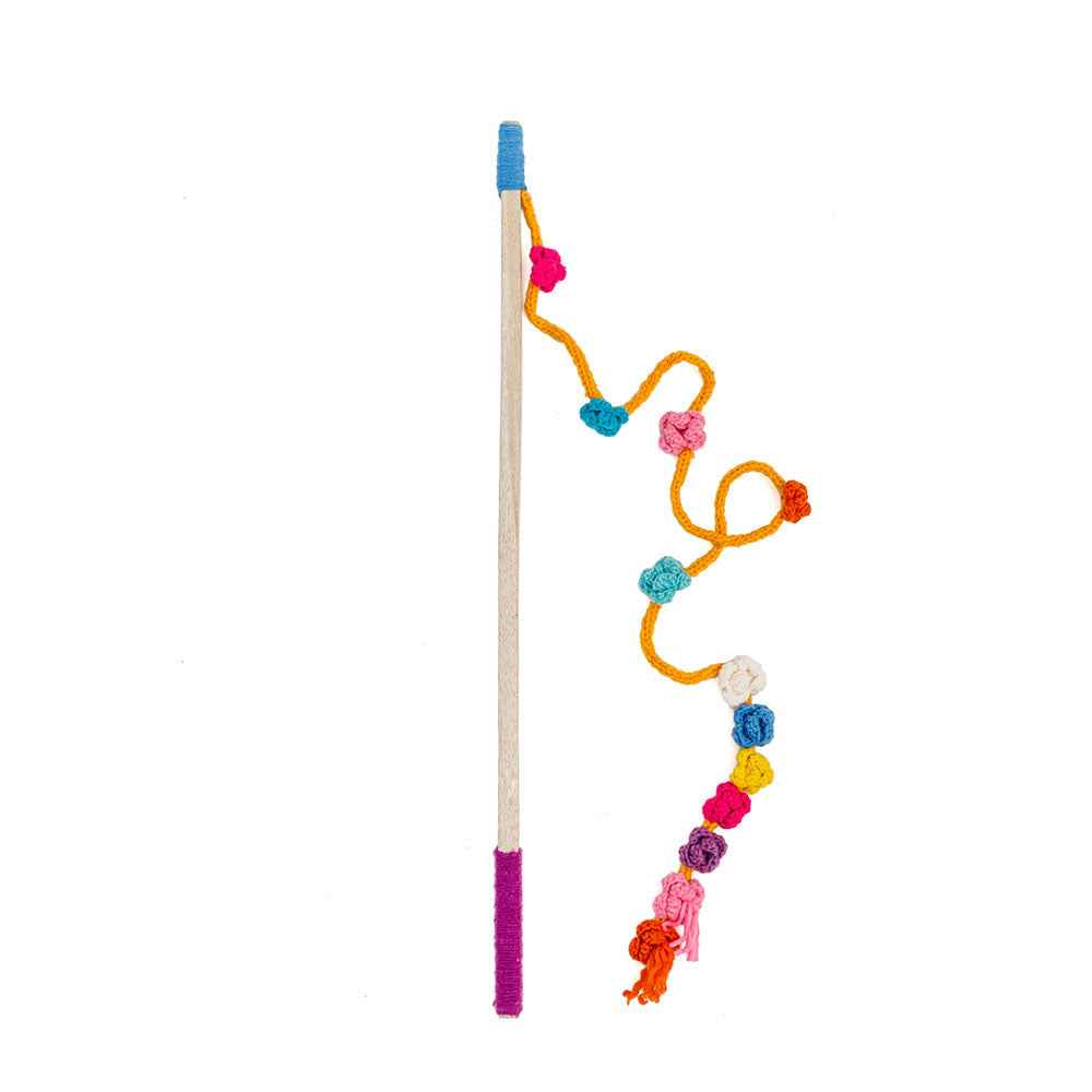 Wooly Wand Cat Toy - Flower