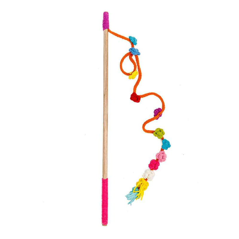 Wooly Cat Wand Toy - Pom Pom