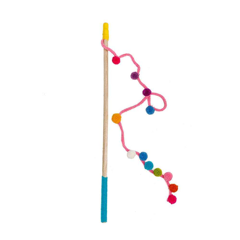Wooly Cat Wand Toy - Pom Pom