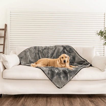 PupProtector™ Summer Short Fur Waterproof Throw Blanket - Charcoal Grey Paw.com