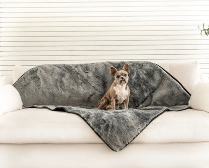 PupProtector™ Summer Short Fur Waterproof Throw Blanket - Charcoal Grey Paw.com