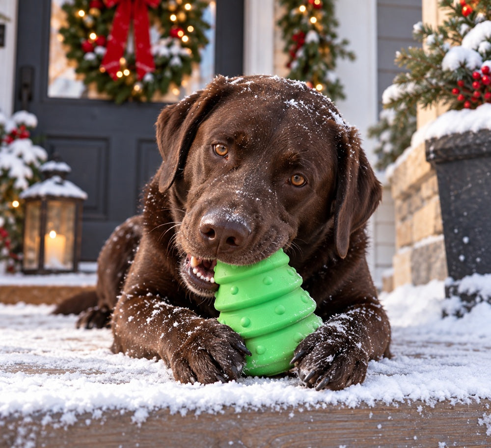Christmas Tree Dog Toy - Durable Rubber Chew Toy for Large Dogs | USA Made by SodaPup/True Dogs, LLC