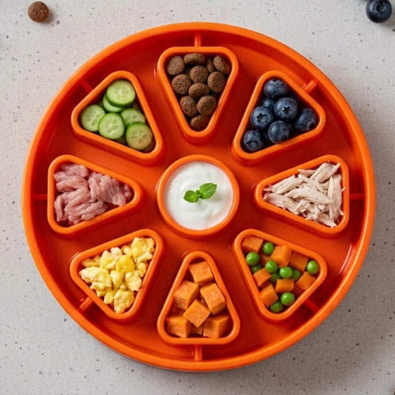 Citrus Softie eTray Shallow Slow Feeder Dog Bowl |  USA Made
