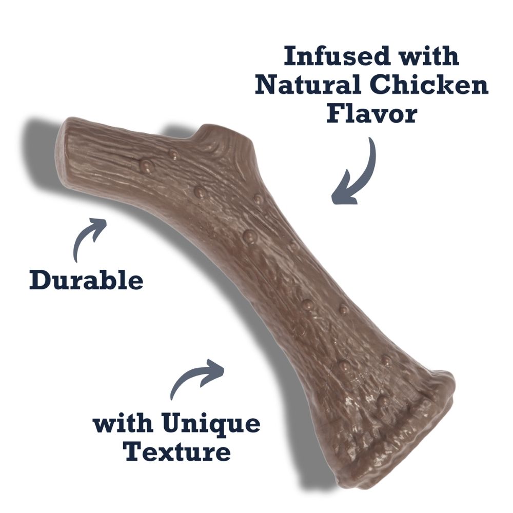 Country Living Nylon Antler Dog Chew Toy with Natural Chicken Flavor