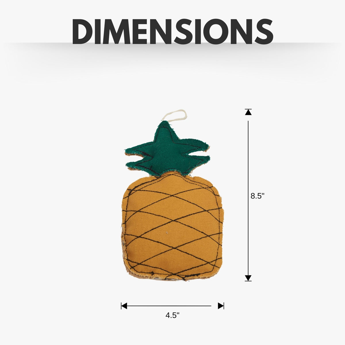 Country Living Canvas & Jute Pineapple-Shaped Dog Chew Toy – Durable, Safe and Non-Toxic