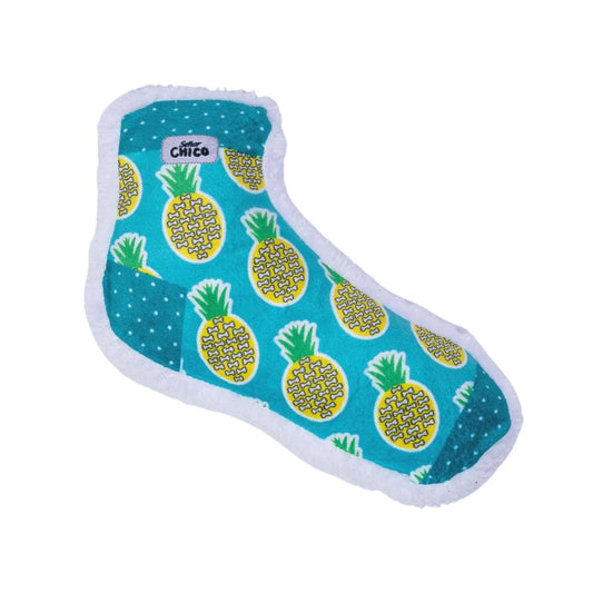 Squeaky Sock Plush Dog Toy – Whimsy Wonders Pineapple Design American Pet Supplies