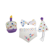 4-Piece Dog Birthday Kit – Celebrate in Style with Bandana, Hat, Bow Tie & Plush Toy