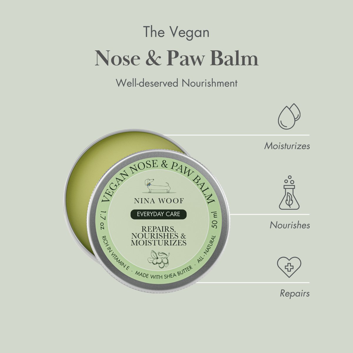 Dog Vegan Nose and Paw Balm Nina Woof