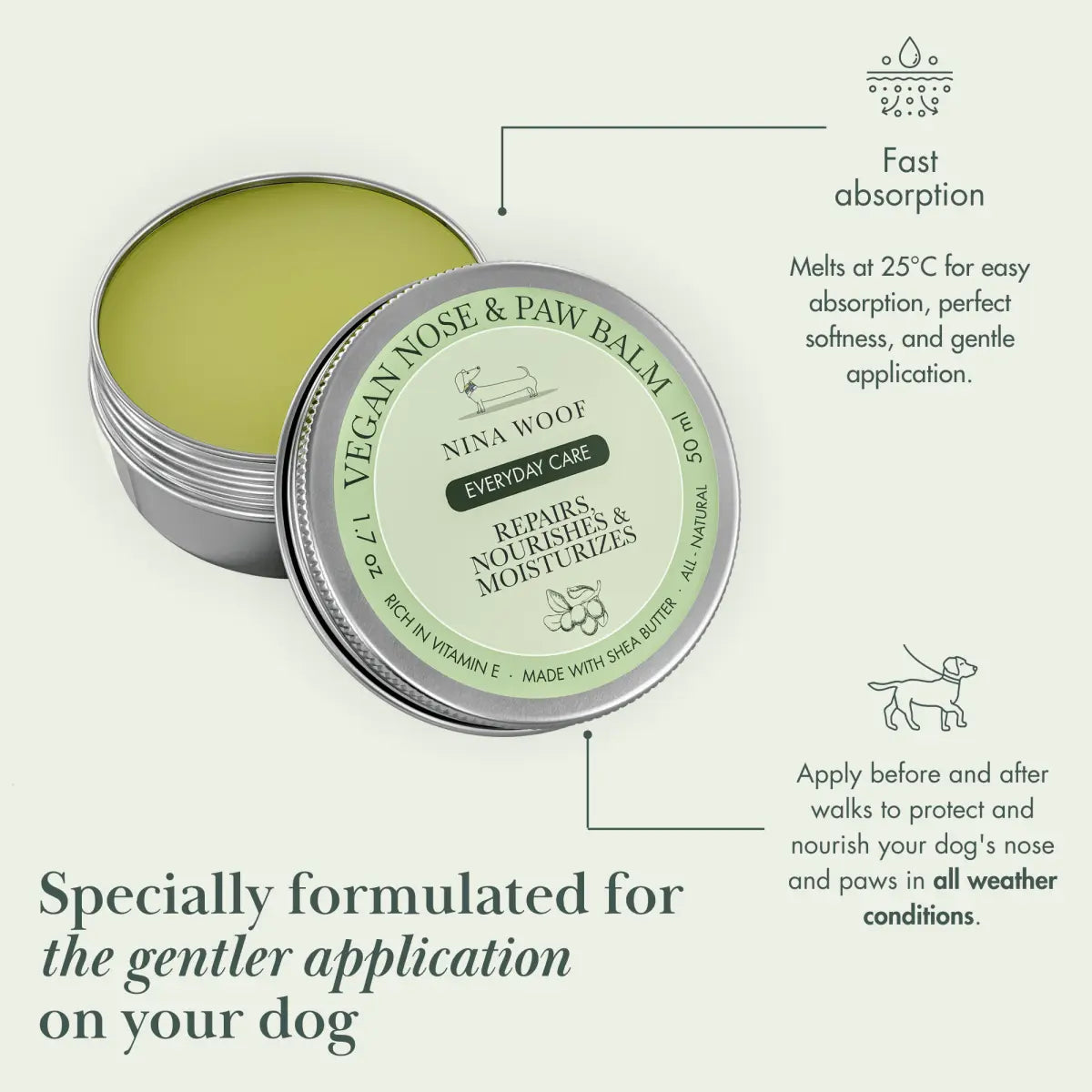 Dog Vegan Nose and Paw Balm Nina Woof