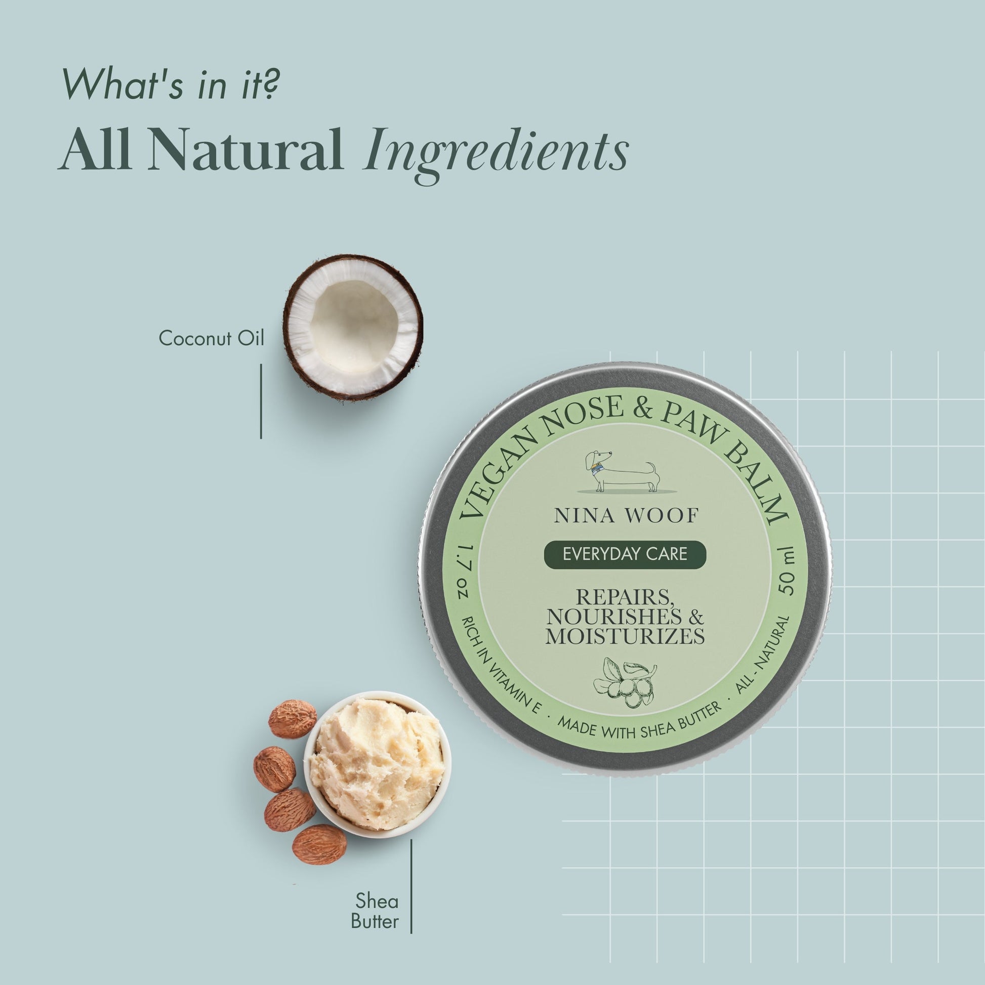 Dog Vegan Nose and Paw Balm Nina Woof
