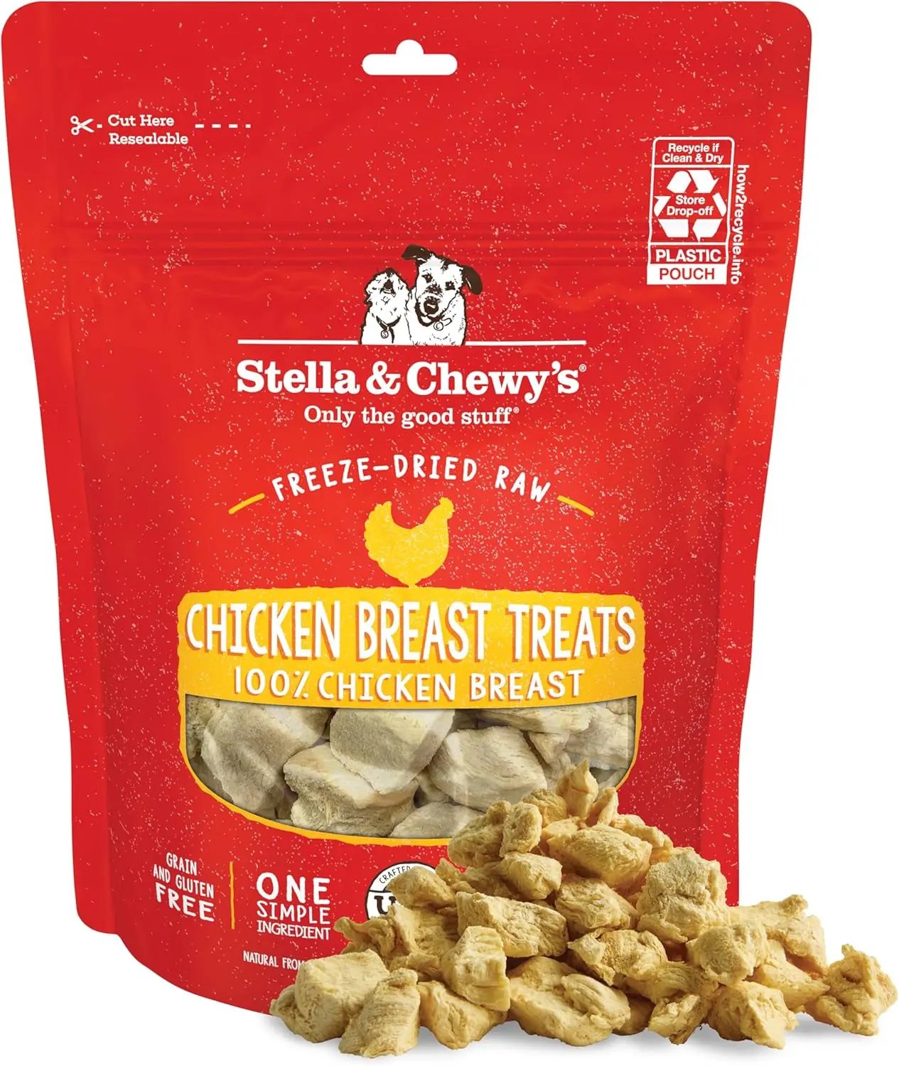 Freeze-Dried Raw Chicken Breast Dog Treats - Single Ingredient, No Additives - Premium Training Treats - Perfect for Picky Eaters - 2.75Oz Bag