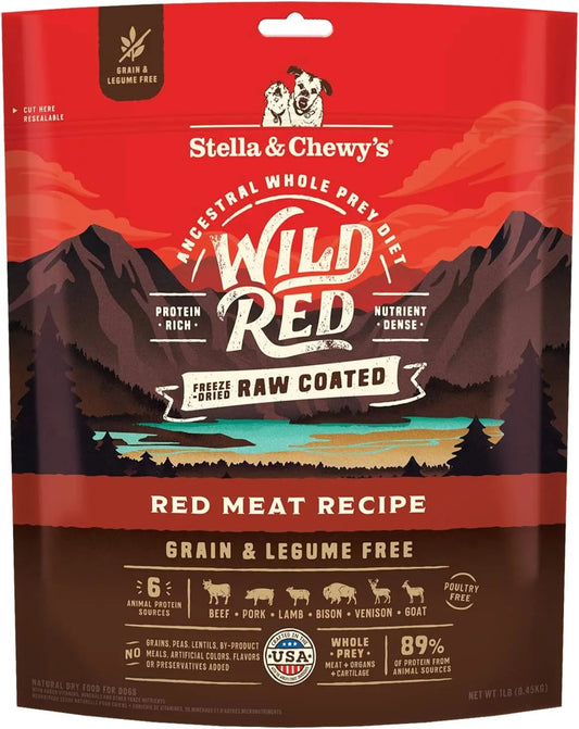 Wild Red Dry Dog Food Raw Coated High Protein Grain & Legume Free Red Meat Recipe, 1 Lb. Bag