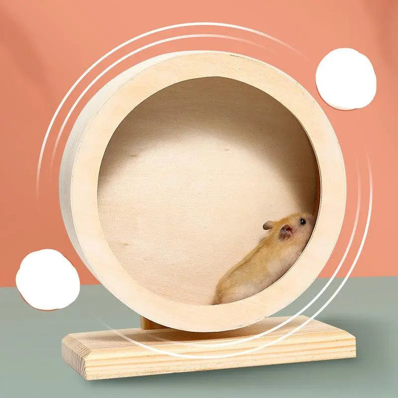 Golden Silk Bear Hamster Running Wheel With Silent Cork Mat Dog Hugs Cat