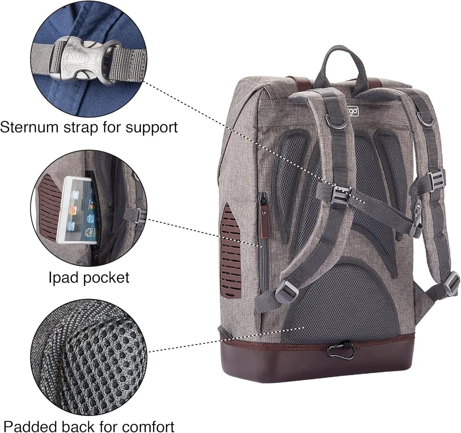 Dog Carrier Backpack for Small Pets - Hands-Free Pet Travel Backpack - Armorsole Base - Convertible Backpack to Carrier - Rugged Pet Backpack - Heather Grey