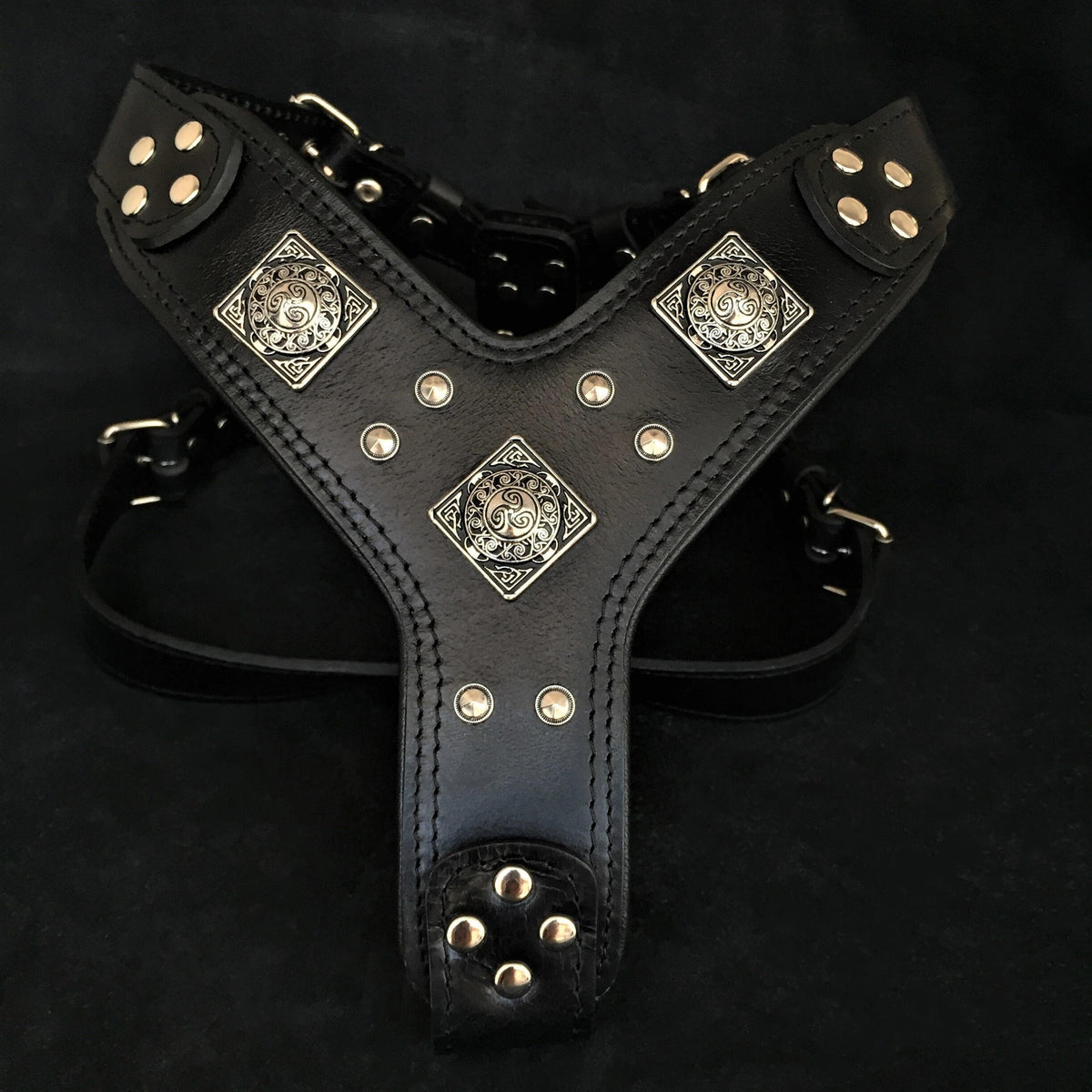 Bestia Eros Leather Dog Harness – All Black