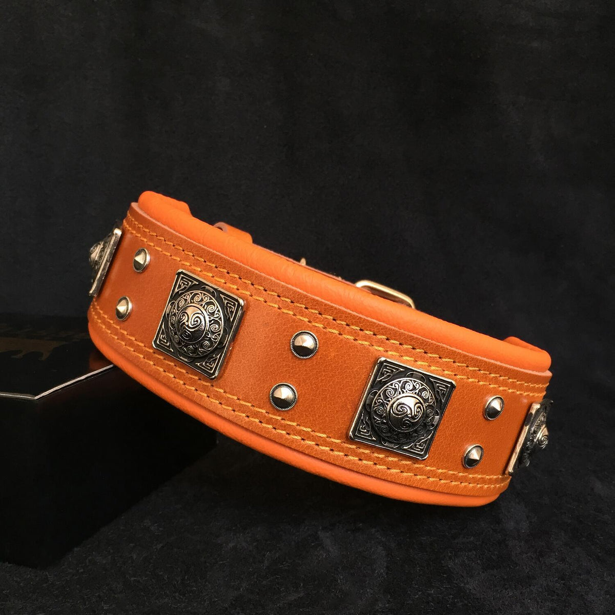 Bestia Eros 2.5" Leather Dog Collar – Brown