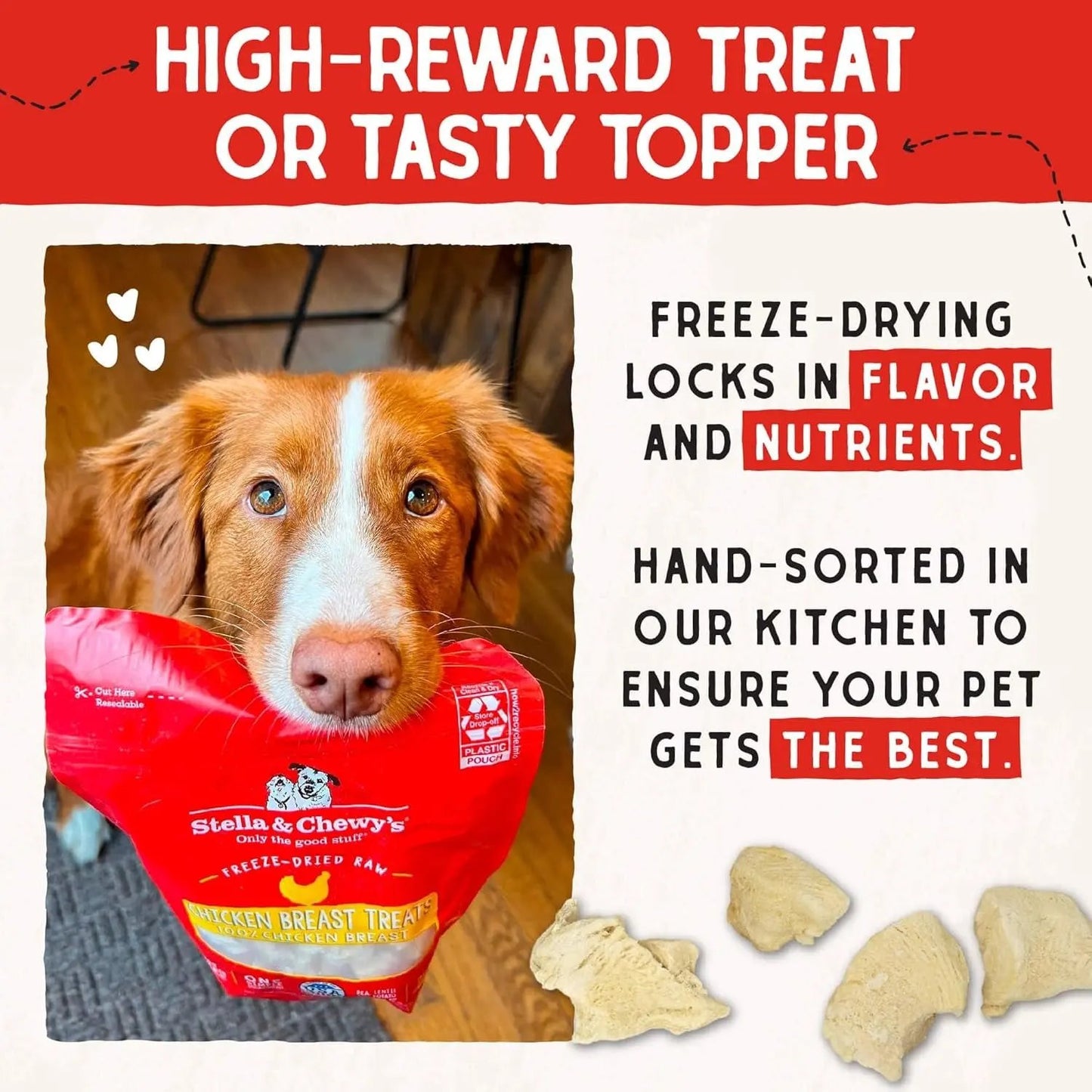 Freeze-Dried Raw Chicken Breast Dog Treats - Single Ingredient, No Additives - Premium Training Treats - Perfect for Picky Eaters - 2.75Oz Bag