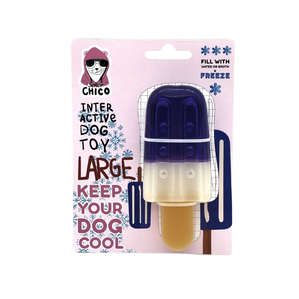 Popsicle-Shaped Freezable Dog Toy – 100% Natural Rubber Chew Toy