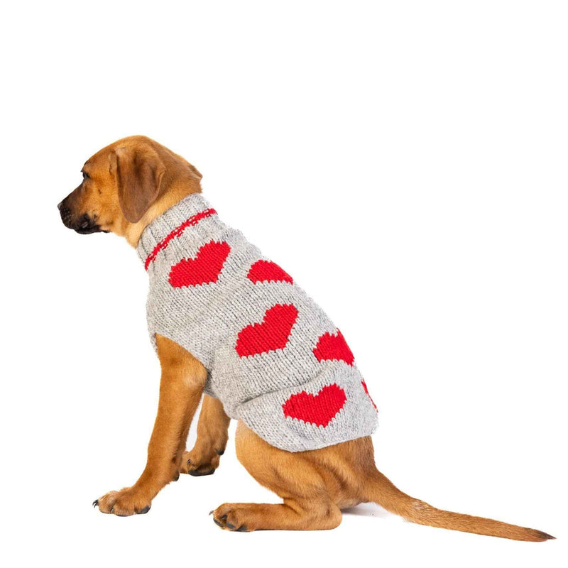 Red Hearts Dog Sweater