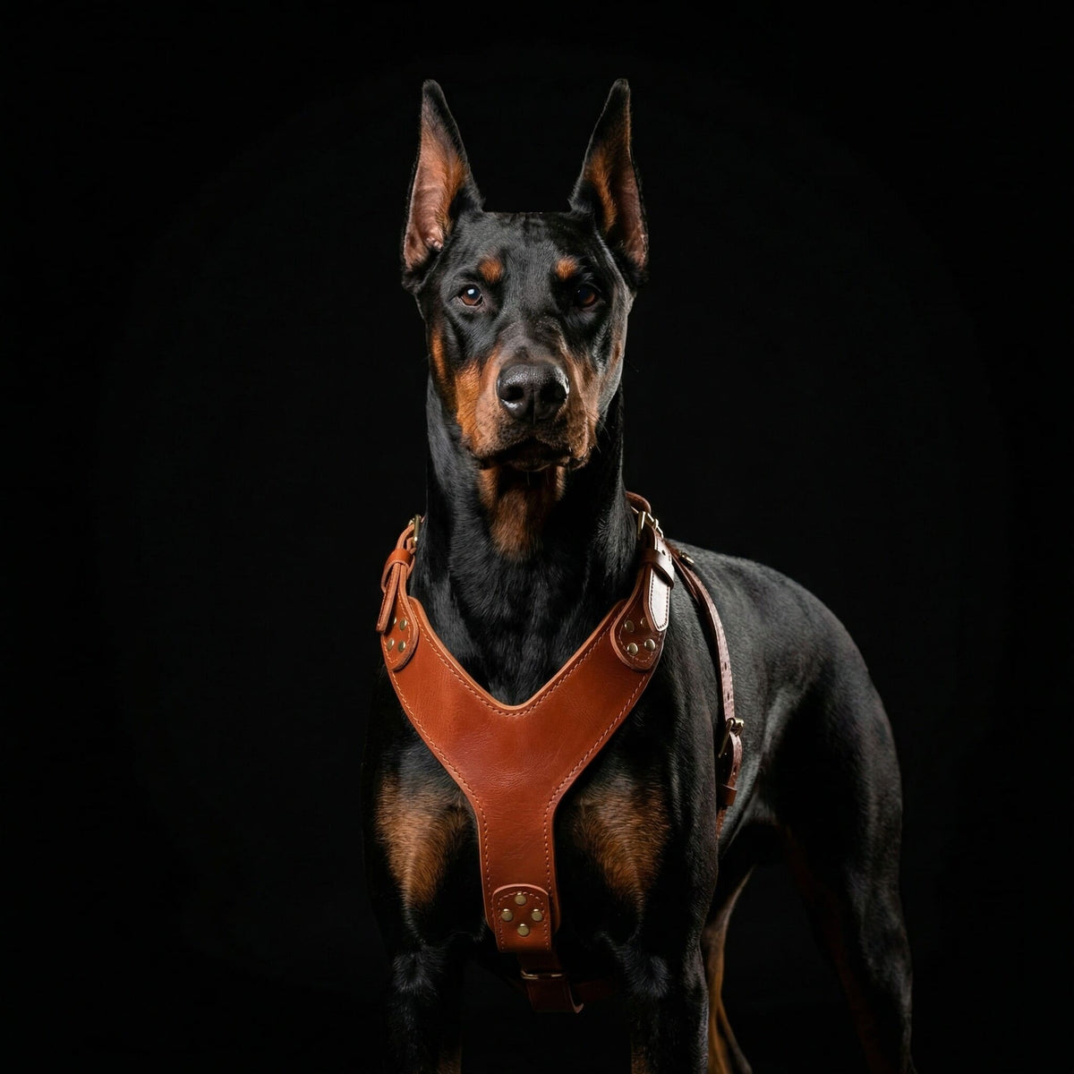 Bestia Style Leather Dog Harness – Brown