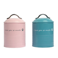 "I Love You So Much" Dog Treat Canister Gift Set – Pink & Blue