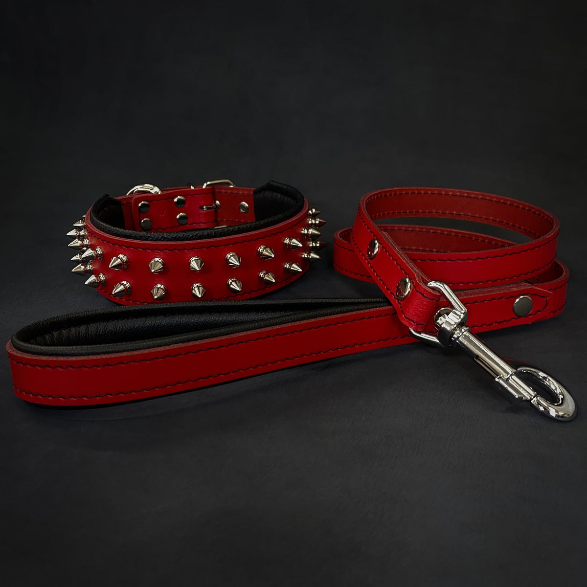 Bestia Frenchie Leather Dog Collar – Red