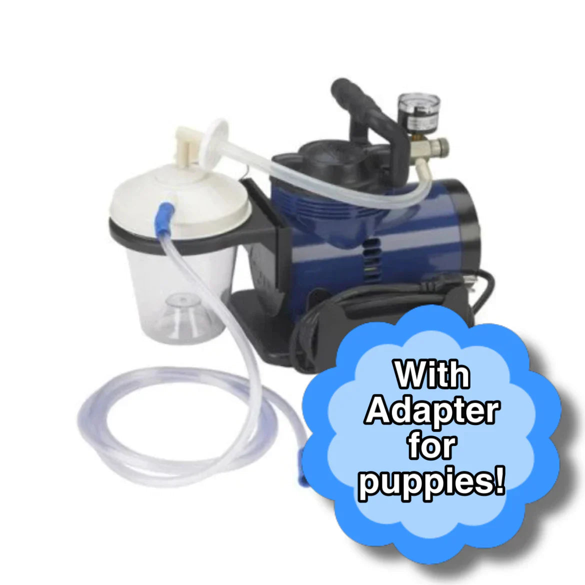 Neo-Natal Puppy Suction Machine with Adapter – Airway Care Tool for Newborn Puppies – Includes Hose and Puppy Nostril Adapter – Lifetime Adapter Replacement Program Horizon Animal Care